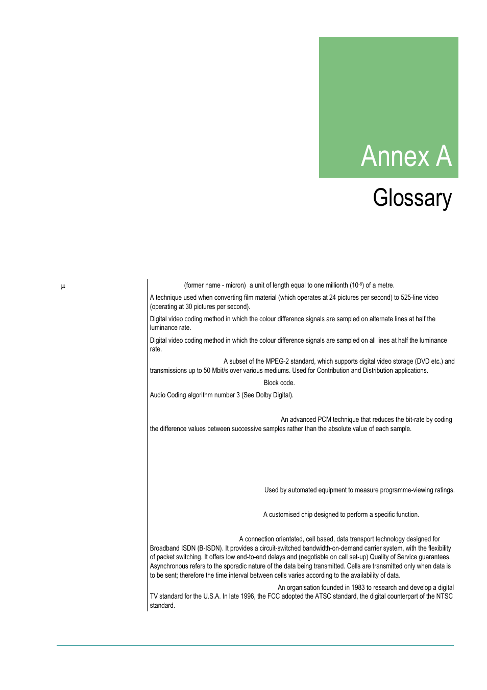 Annex a: glossary, Annex a, A. glossary | TANDBERG E5714 User Manual | Page 227 / 332