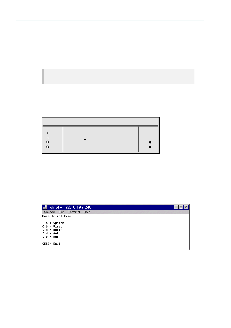 Setting the encoder ip address, Methods of changing the encoder ip address, From the front panel menus | Via telnet, 8 setting the encoder ip address, 1 methods of changing the encoder ip address, 2 from the front panel menus, 3 via telnet | TANDBERG E5714 User Manual | Page 50 / 332