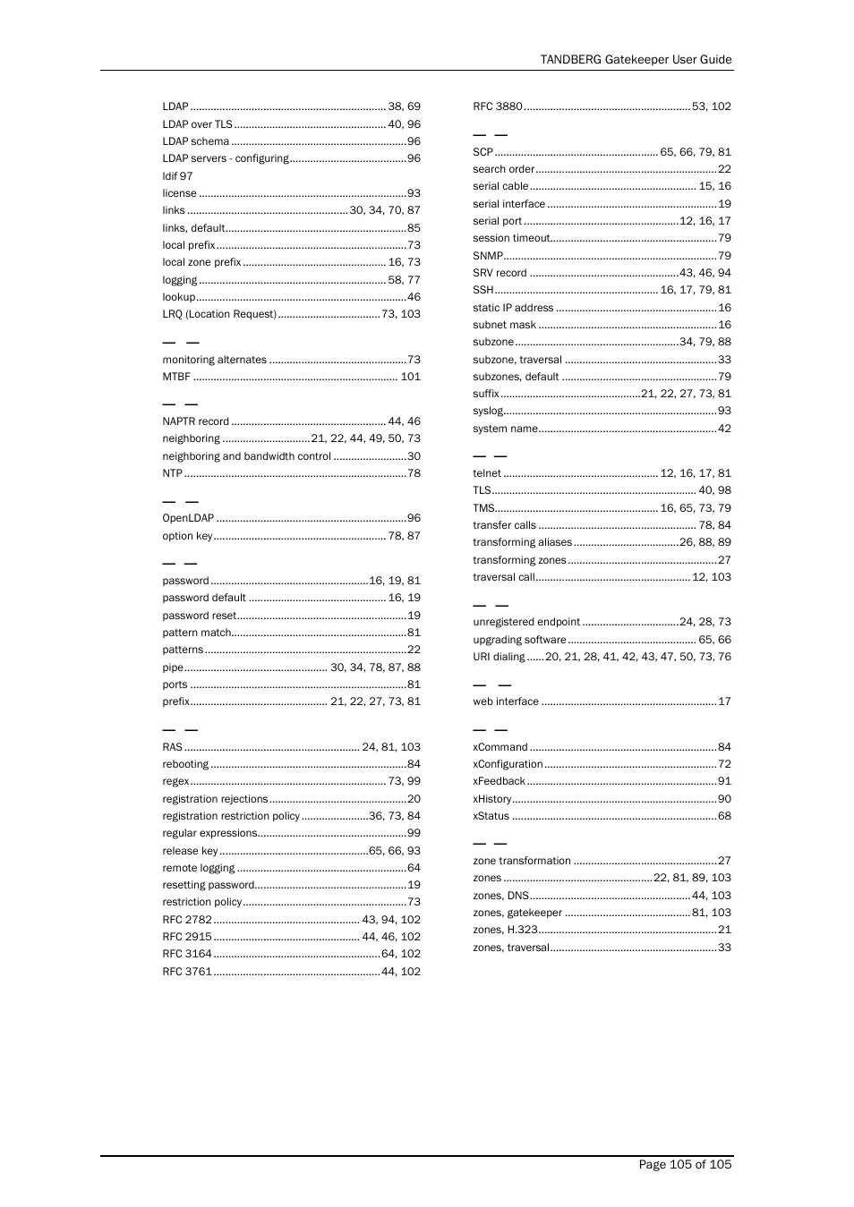 TANDBERG Gatekeeper User Manual | Page 105 / 105