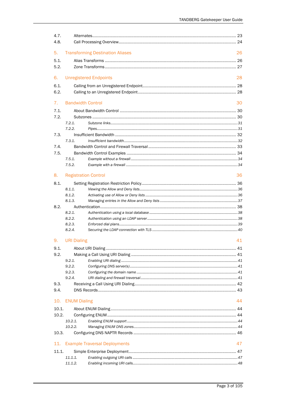 TANDBERG Gatekeeper User Manual | Page 3 / 105
