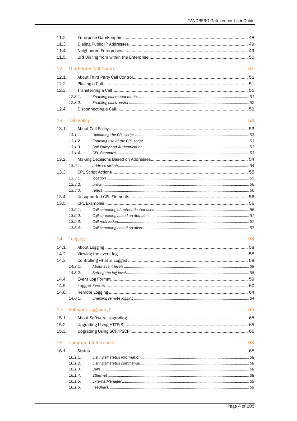 TANDBERG Gatekeeper User Manual | Page 4 / 105