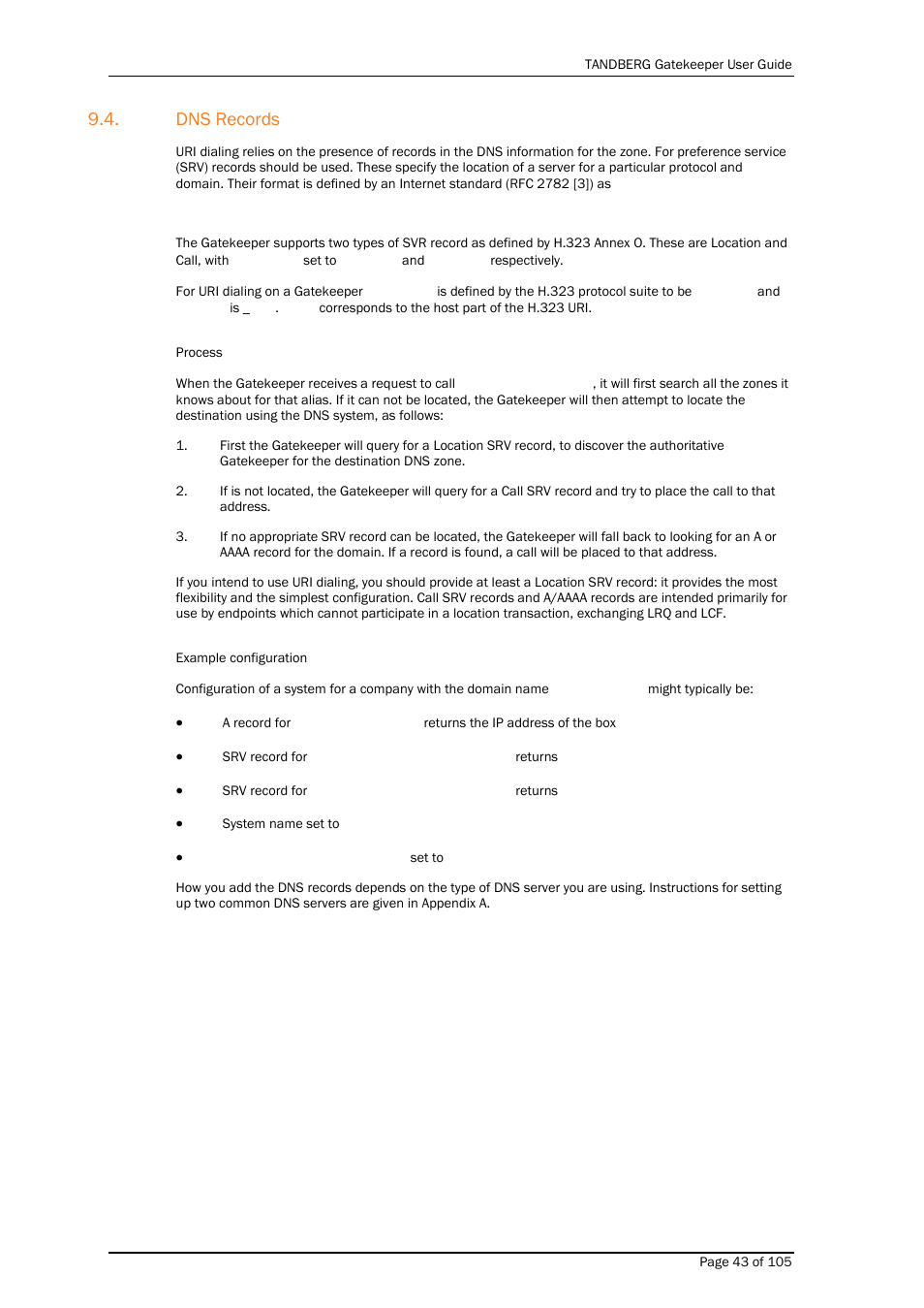 Dns records | TANDBERG Gatekeeper User Manual | Page 43 / 105