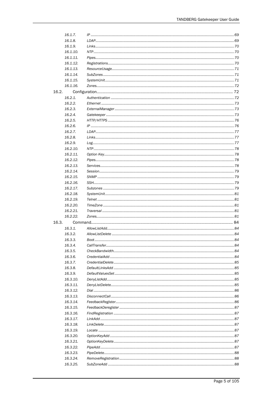 TANDBERG Gatekeeper User Manual | Page 5 / 105