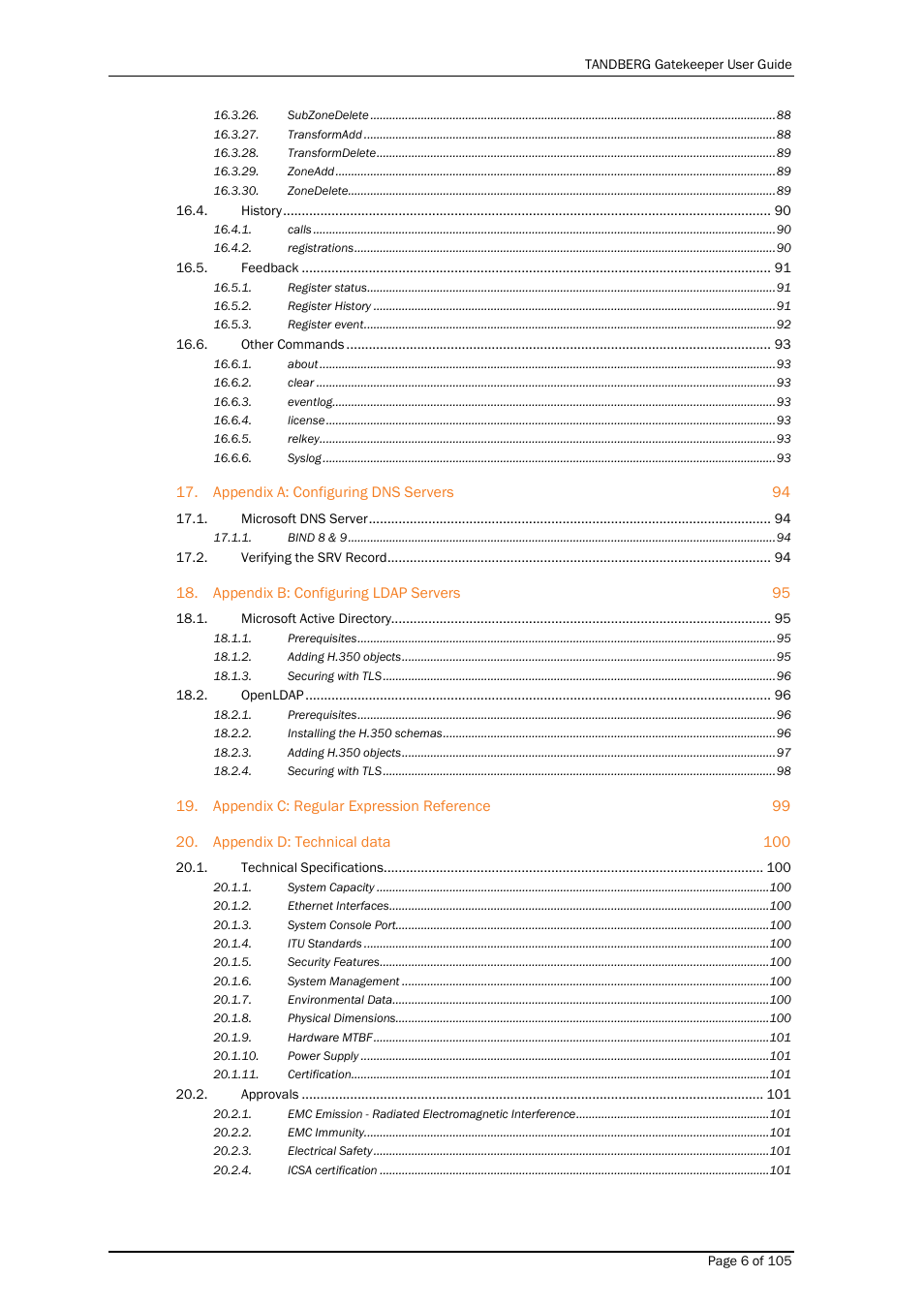 TANDBERG Gatekeeper User Manual | Page 6 / 105