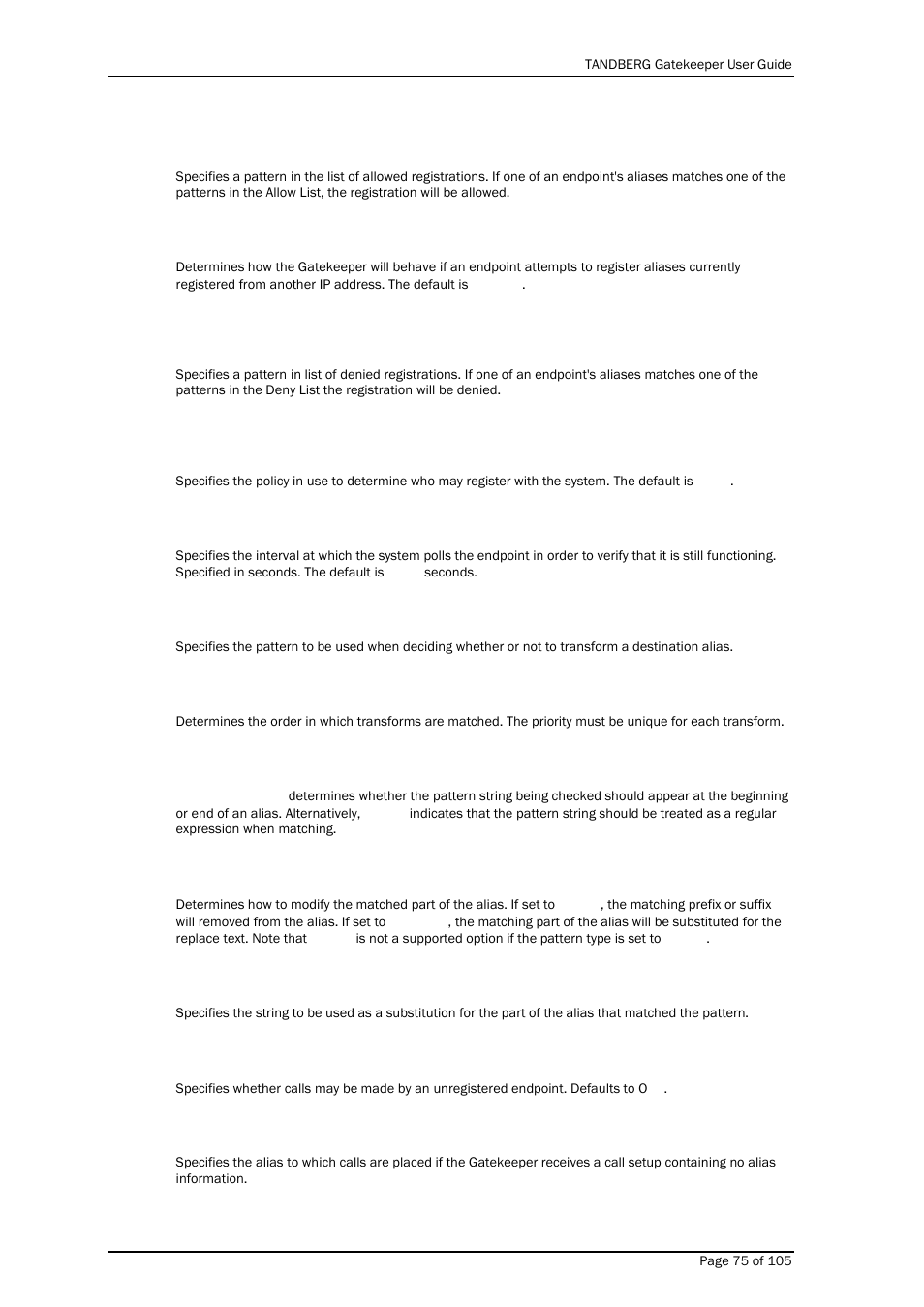 TANDBERG Gatekeeper User Manual | Page 75 / 105