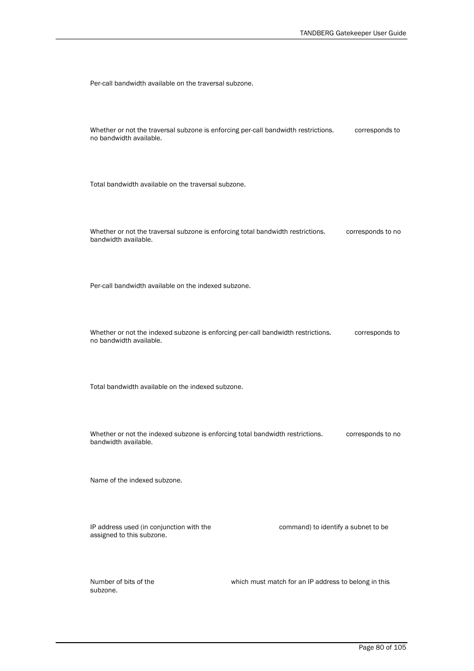 TANDBERG Gatekeeper User Manual | Page 80 / 105