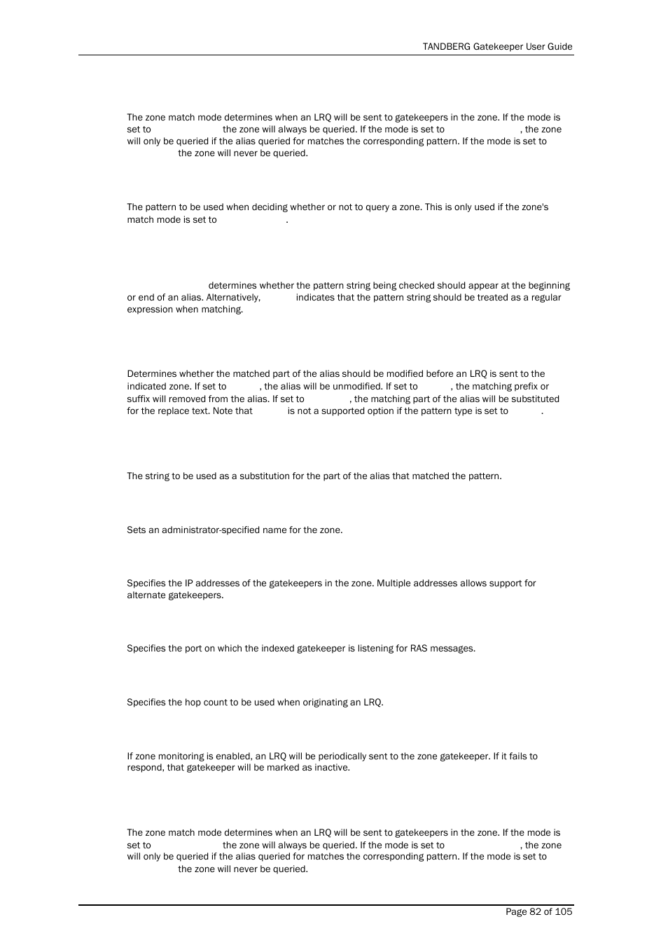 TANDBERG Gatekeeper User Manual | Page 82 / 105