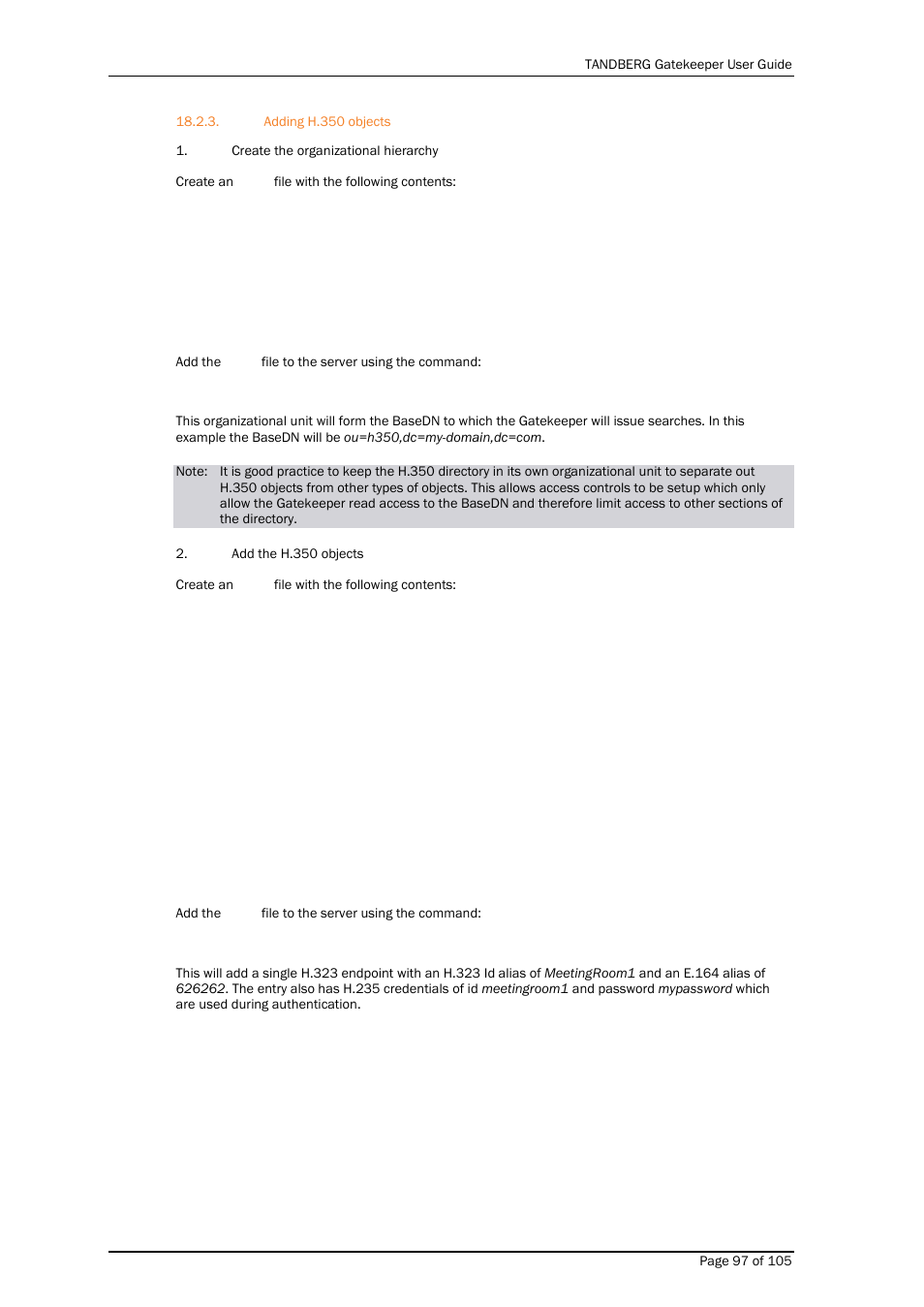 Adding h.350 objects | TANDBERG Gatekeeper User Manual | Page 97 / 105