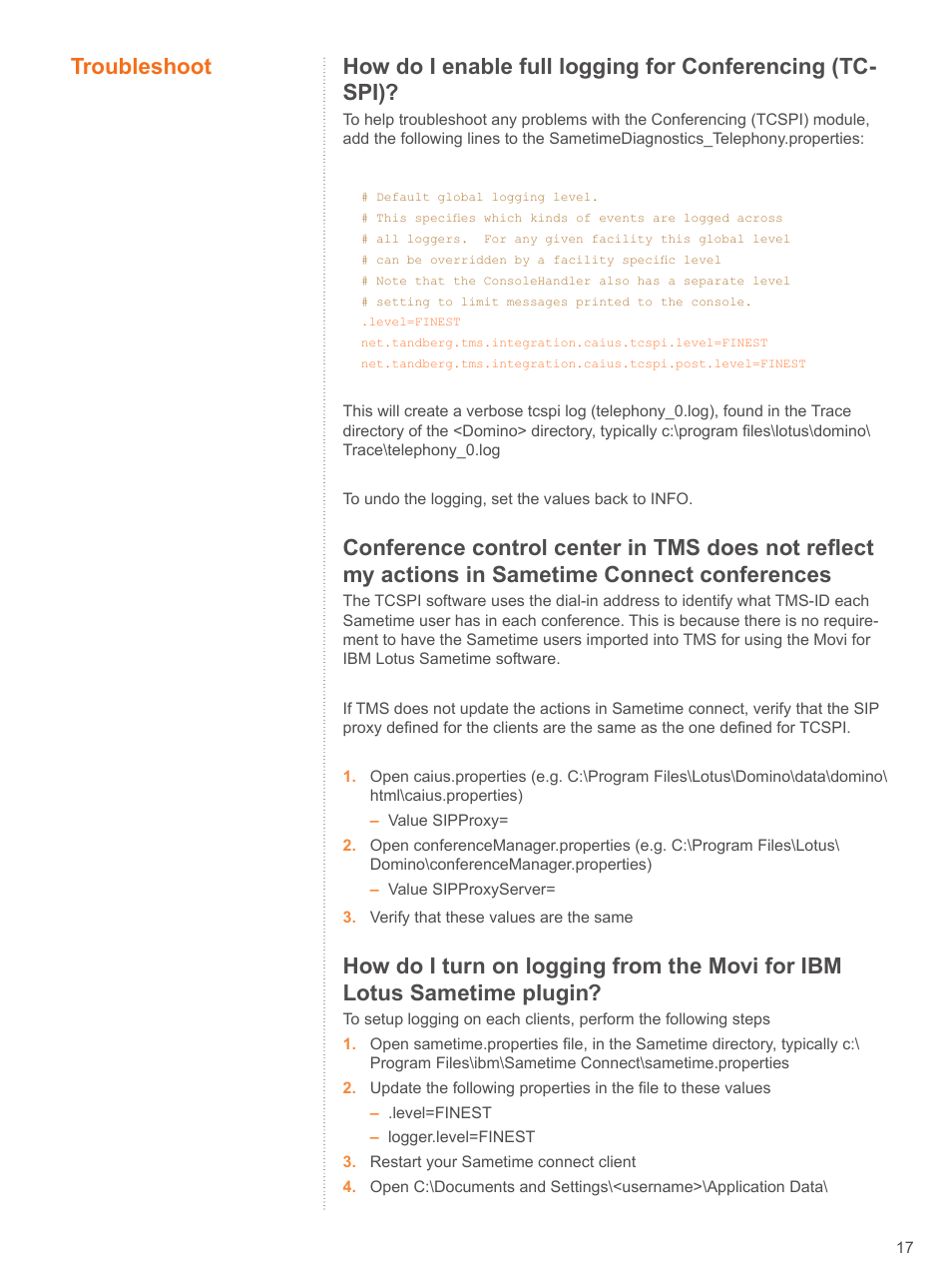 Troubleshoot 17 | TANDBERG D4068 User Manual | Page 17 / 19