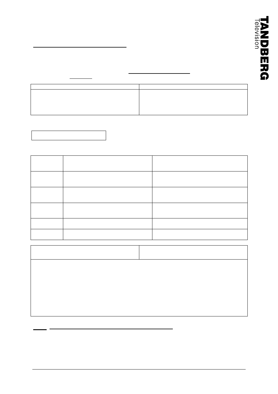 Repair/service order form | TANDBERG TT1260 User Manual | Page 158 / 158