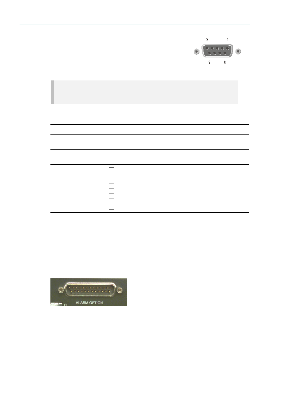 Rs-232 low-speed asynchronous data output, Alarm relay card (tt1260/hdc/alrm), General | Rear panel view | TANDBERG TT1260 User Manual | Page 40 / 158