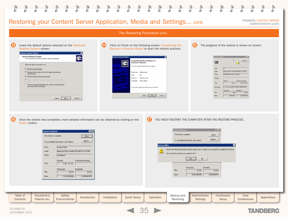 Cont | TANDBERG S3 User Manual | Page 35 / 127