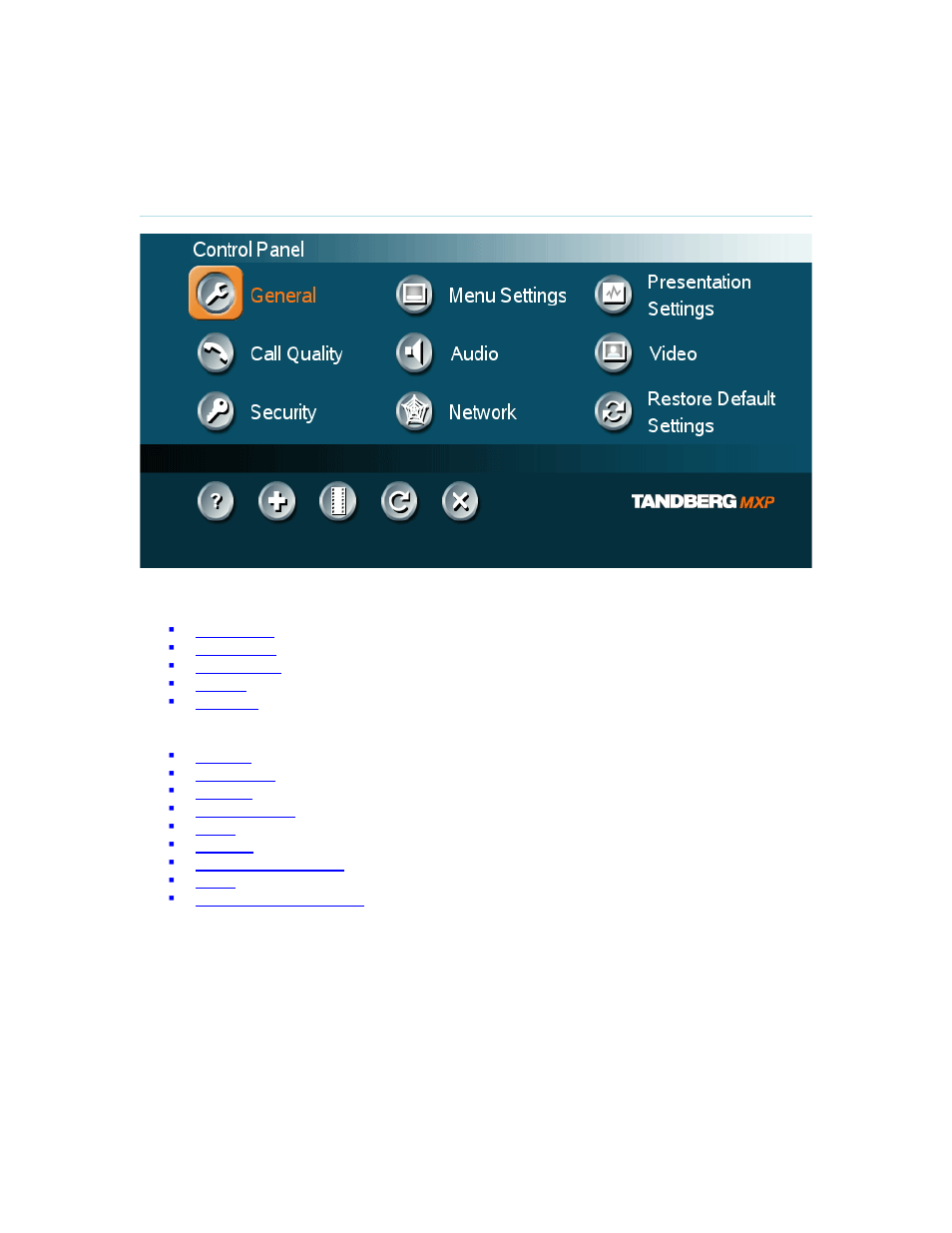 4 control panel, Control panel | TANDBERG Maestro MXP User Manual | Page 111 / 333