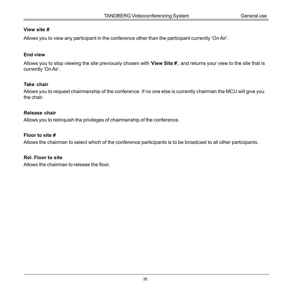 TANDBERG D12817-05 User Manual | Page 35 / 82