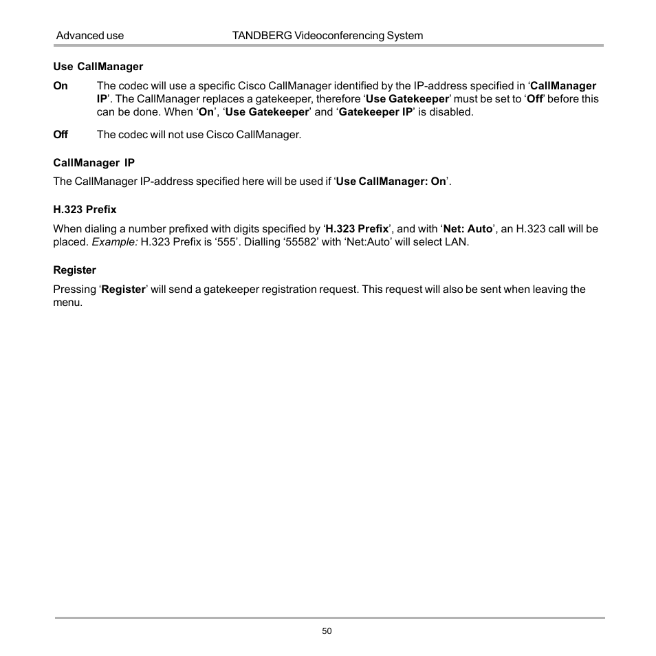 TANDBERG D12817-05 User Manual | Page 50 / 82