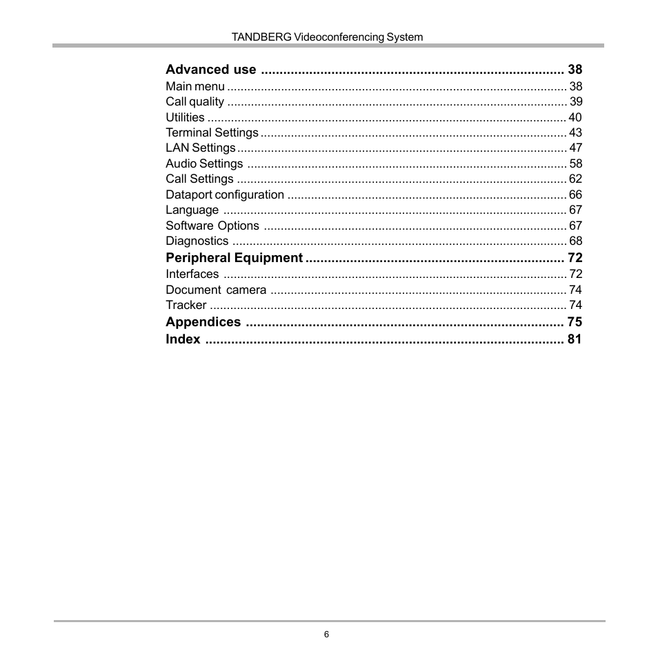 TANDBERG D12817-05 User Manual | Page 6 / 82