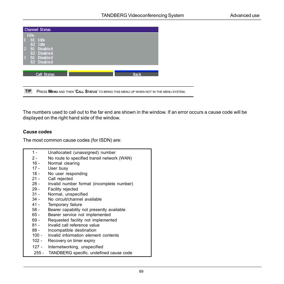 TANDBERG D12817-05 User Manual | Page 69 / 82