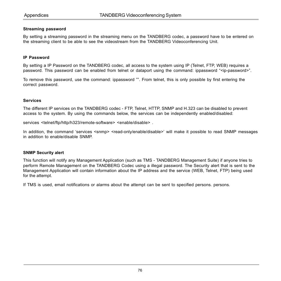 TANDBERG D12817-05 User Manual | Page 76 / 82