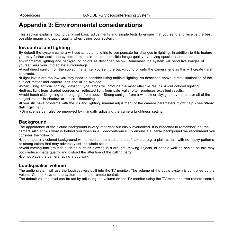 Appendix 3: environmental considerations | TANDBERG D12155-10 User Manual | Page 106 / 116