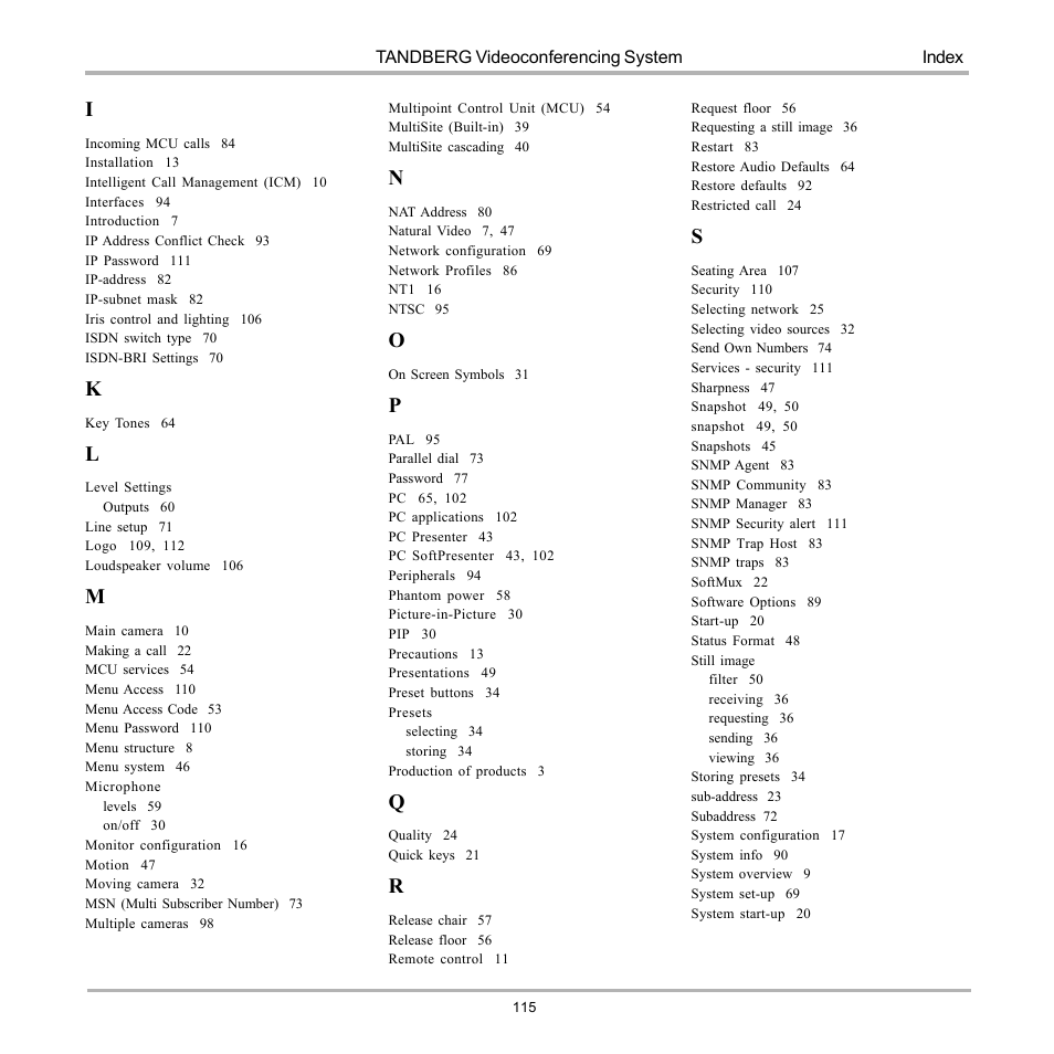 TANDBERG D12155-10 User Manual | Page 115 / 116