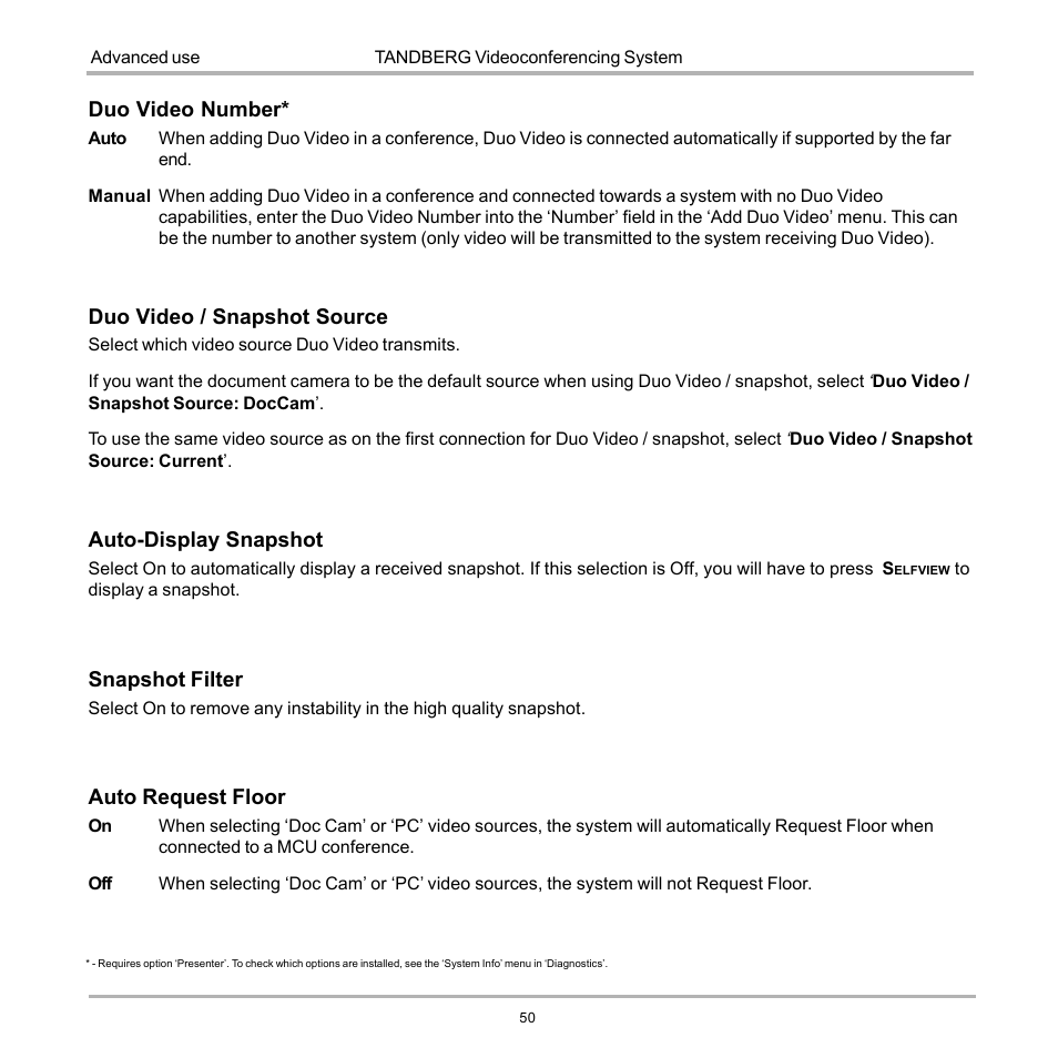 TANDBERG D12155-10 User Manual | Page 50 / 116