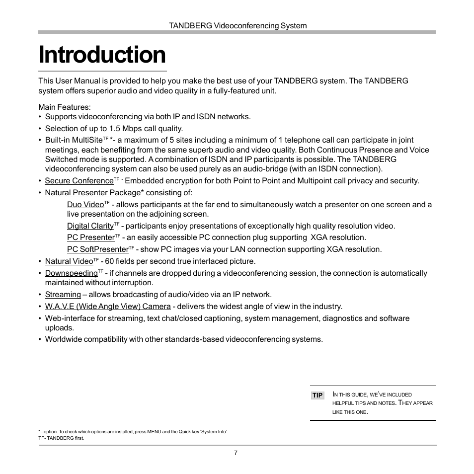 Introduction | TANDBERG D12155-10 User Manual | Page 7 / 116