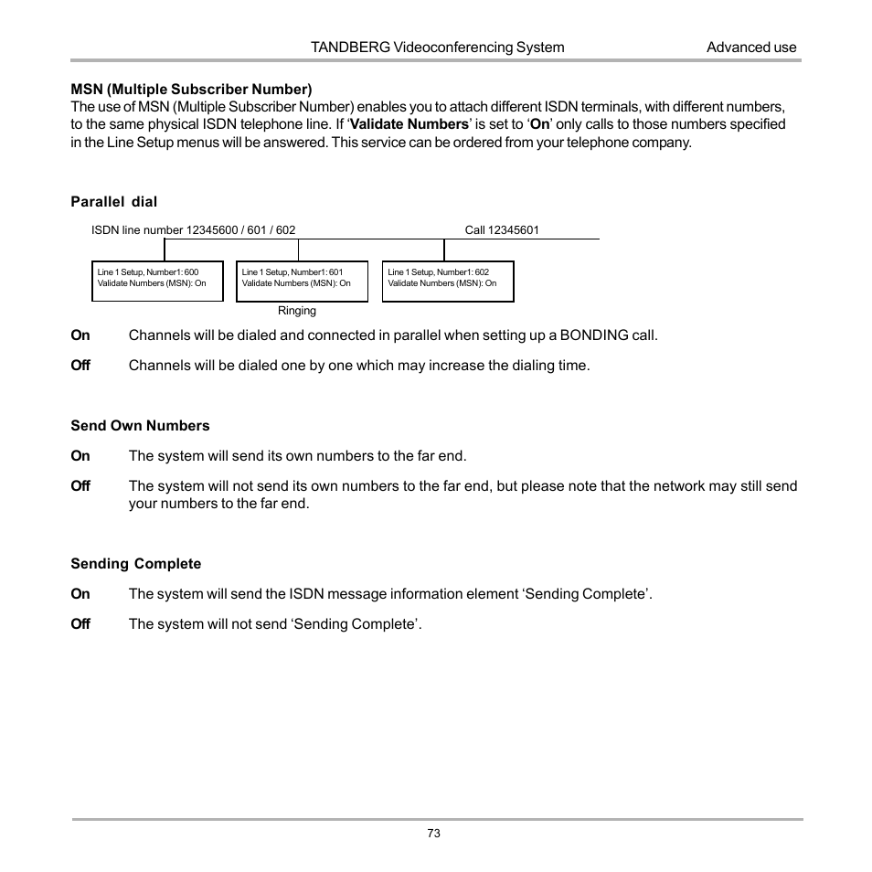 TANDBERG D12155-10 User Manual | Page 73 / 116