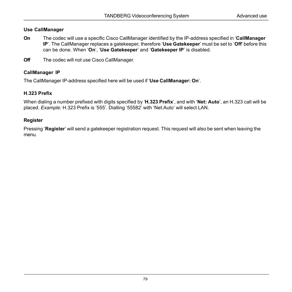 TANDBERG D12155-10 User Manual | Page 79 / 116