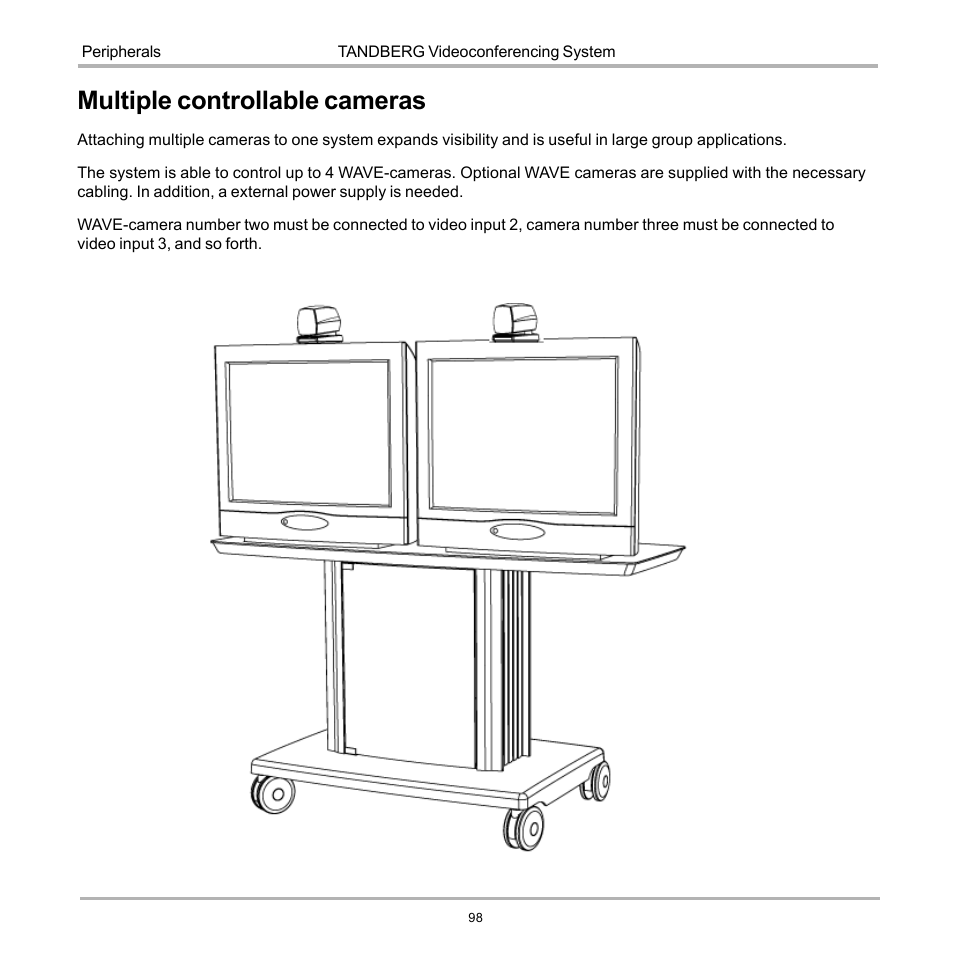 Multiple controllable cameras | TANDBERG D12155-10 User Manual | Page 98 / 116