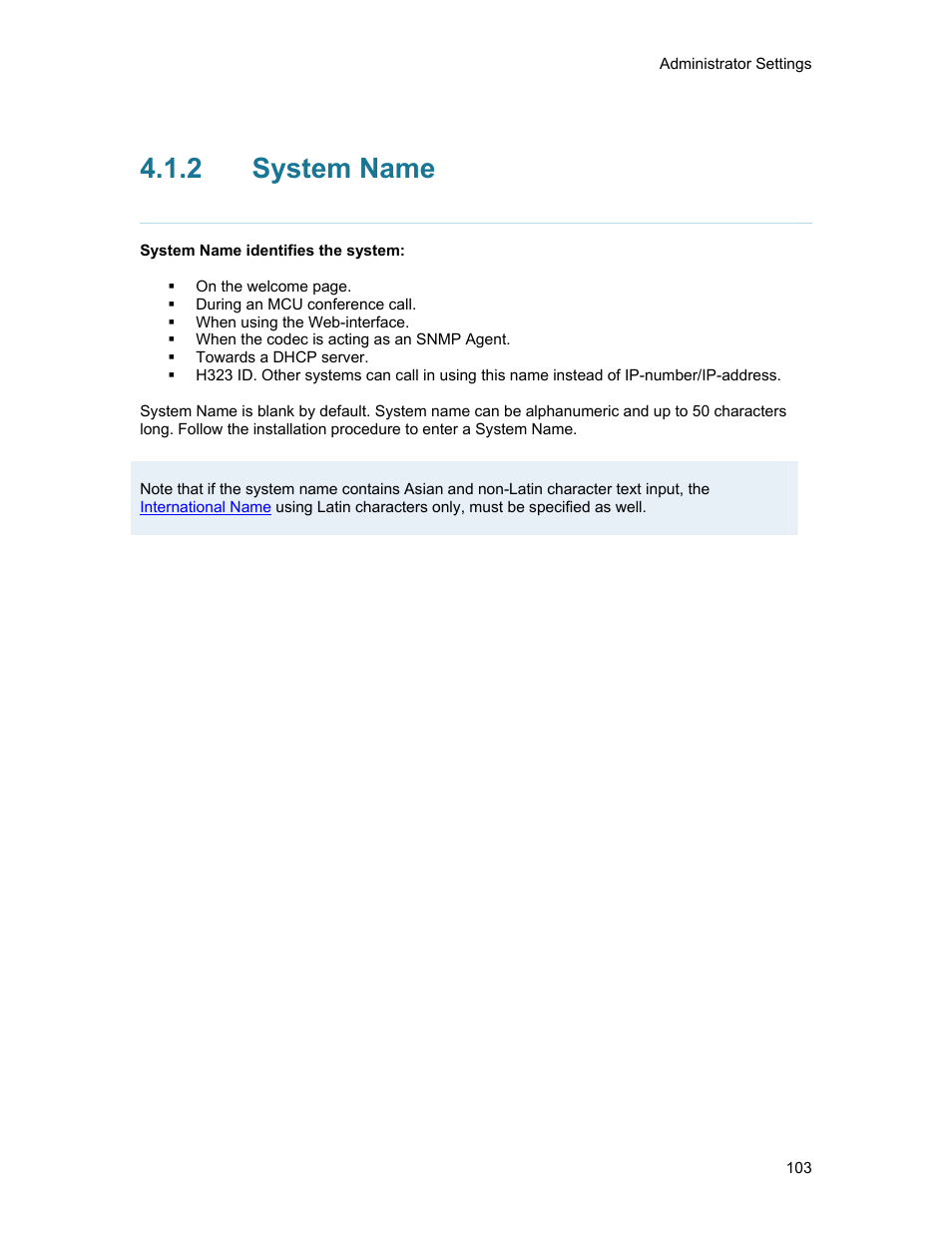 2 system name, System name | TANDBERG 1500MXP User Manual | Page 115 / 275