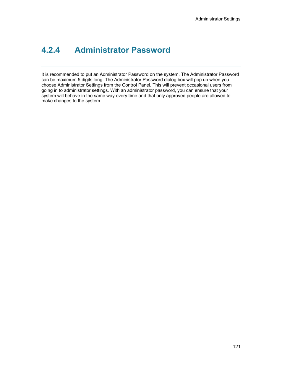 4 administrator password, Administrator password | TANDBERG 1500MXP User Manual | Page 133 / 275