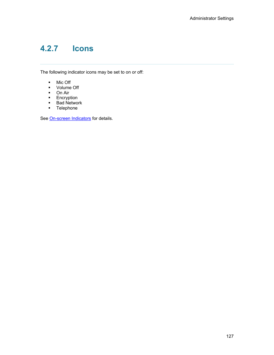 7 icons, Icons | TANDBERG 1500MXP User Manual | Page 139 / 275