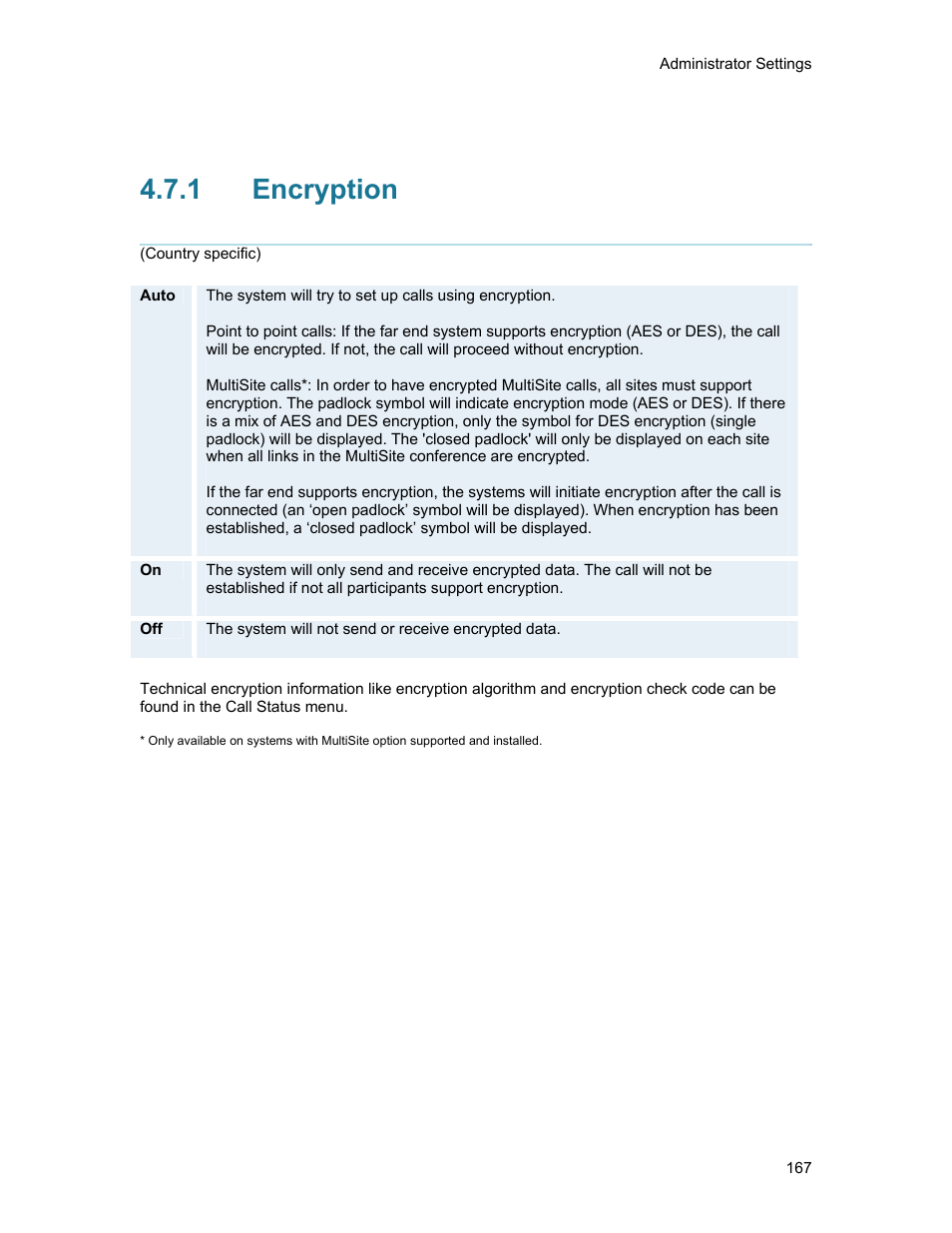 1 encryption, Encryption | TANDBERG 1500MXP User Manual | Page 179 / 275