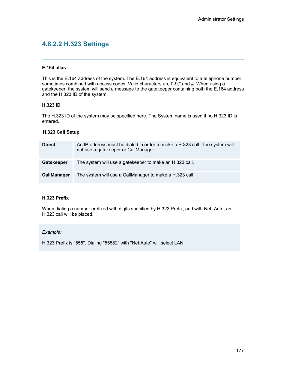 2 h.323 settings | TANDBERG 1500MXP User Manual | Page 189 / 275