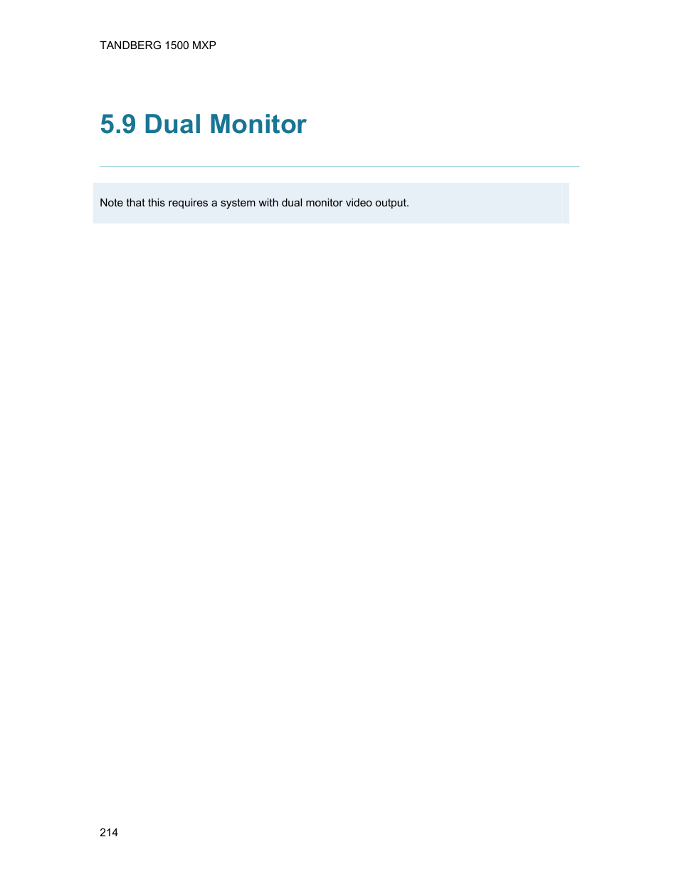 9 dual monitor | TANDBERG 1500MXP User Manual | Page 226 / 275