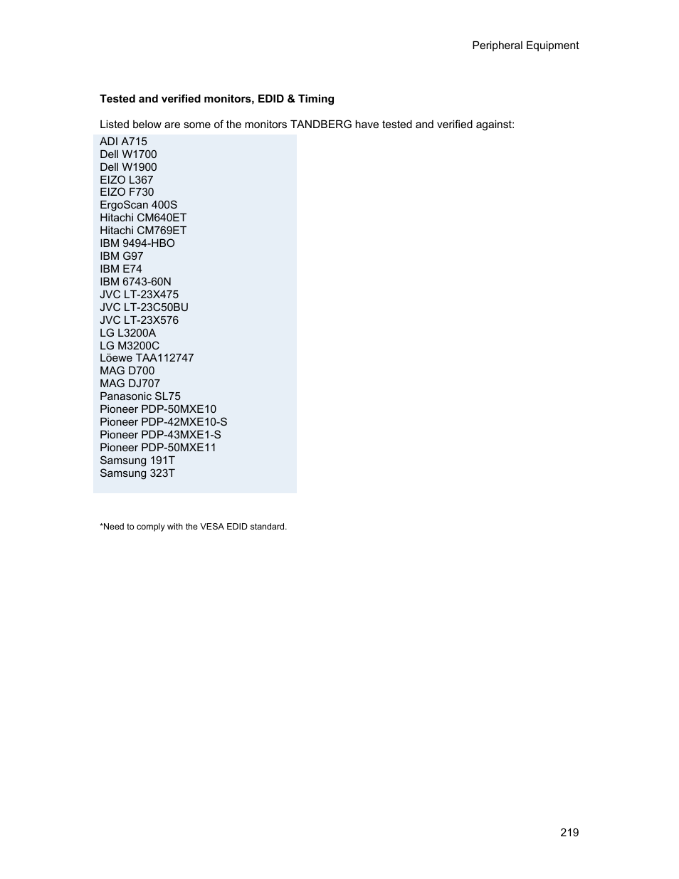 TANDBERG 1500MXP User Manual | Page 231 / 275