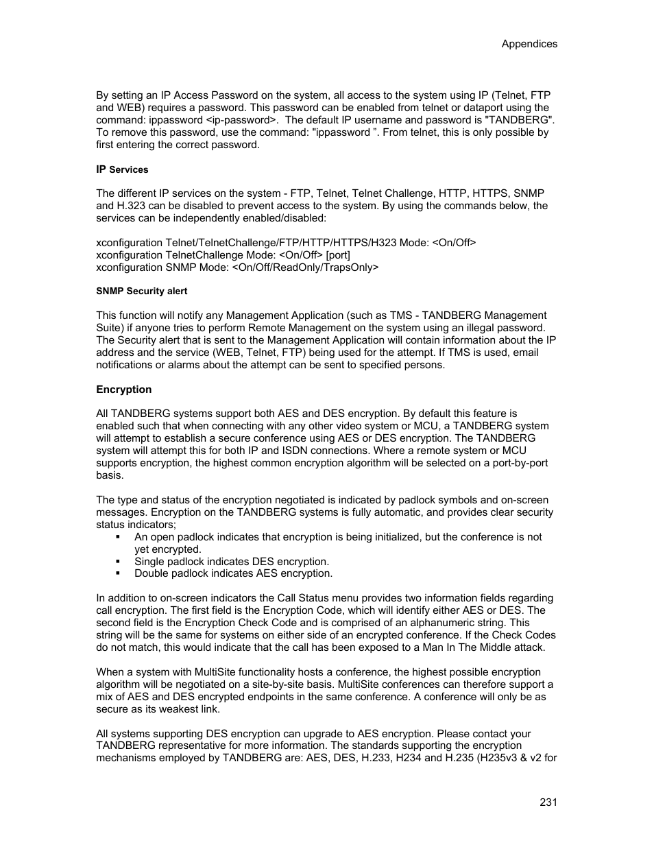 TANDBERG 1500MXP User Manual | Page 243 / 275