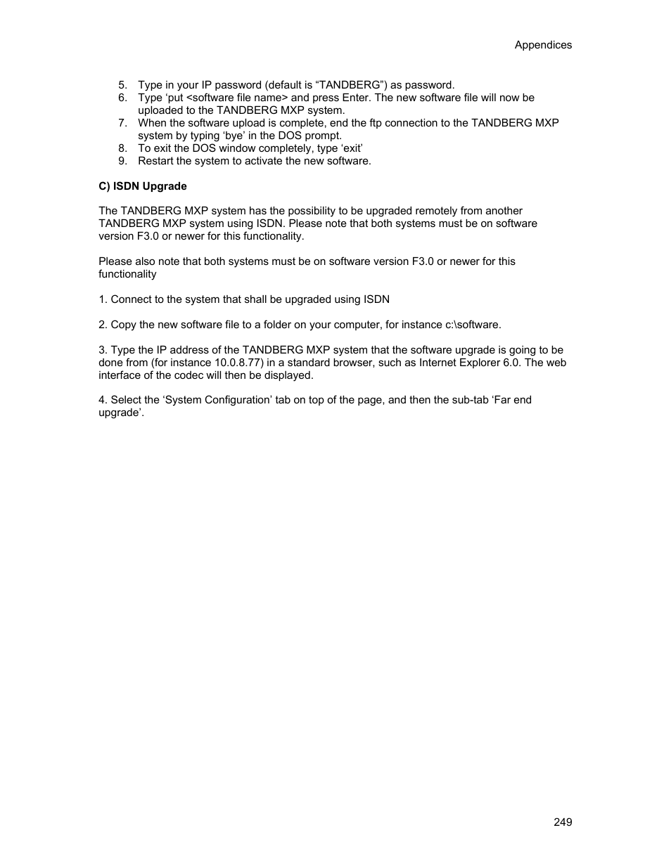 TANDBERG 1500MXP User Manual | Page 261 / 275