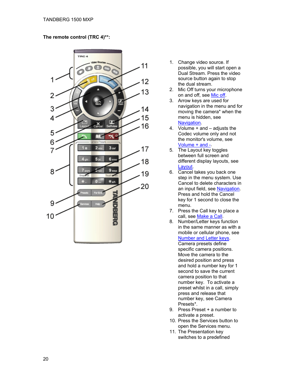 TANDBERG 1500MXP User Manual | Page 32 / 275