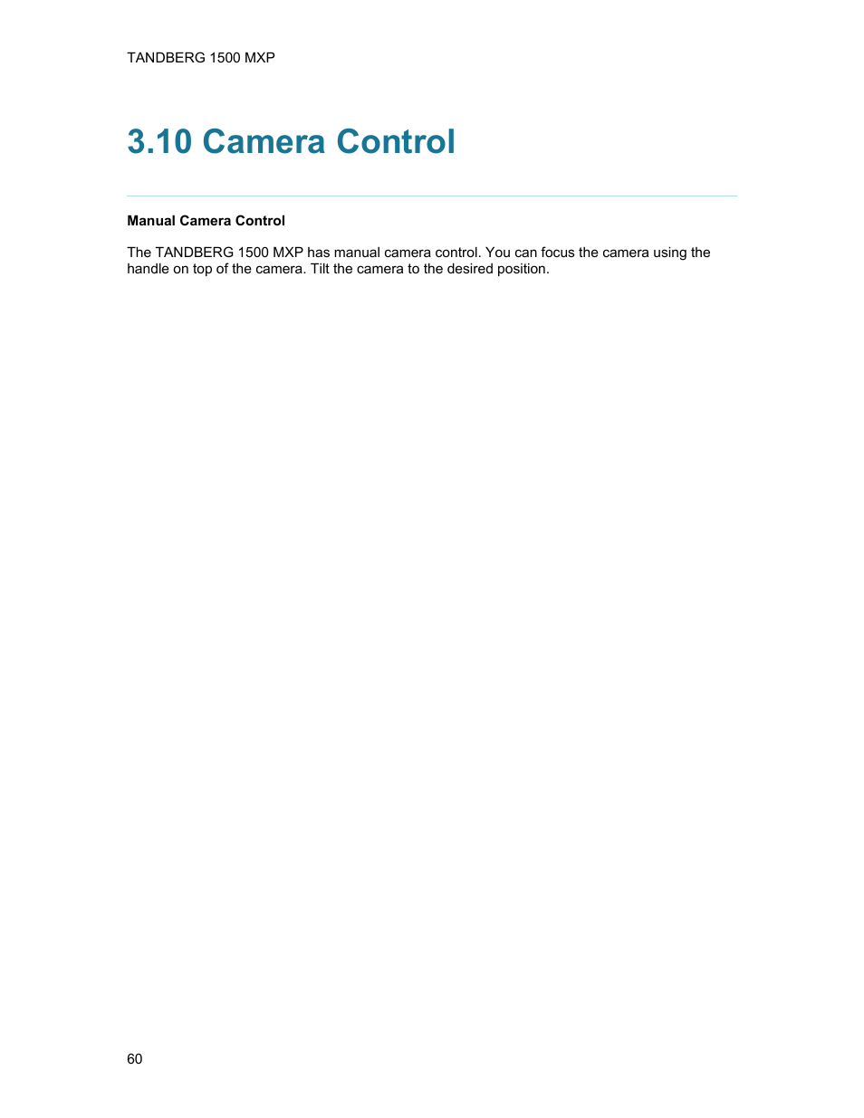 10 camera control | TANDBERG 1500MXP User Manual | Page 72 / 275