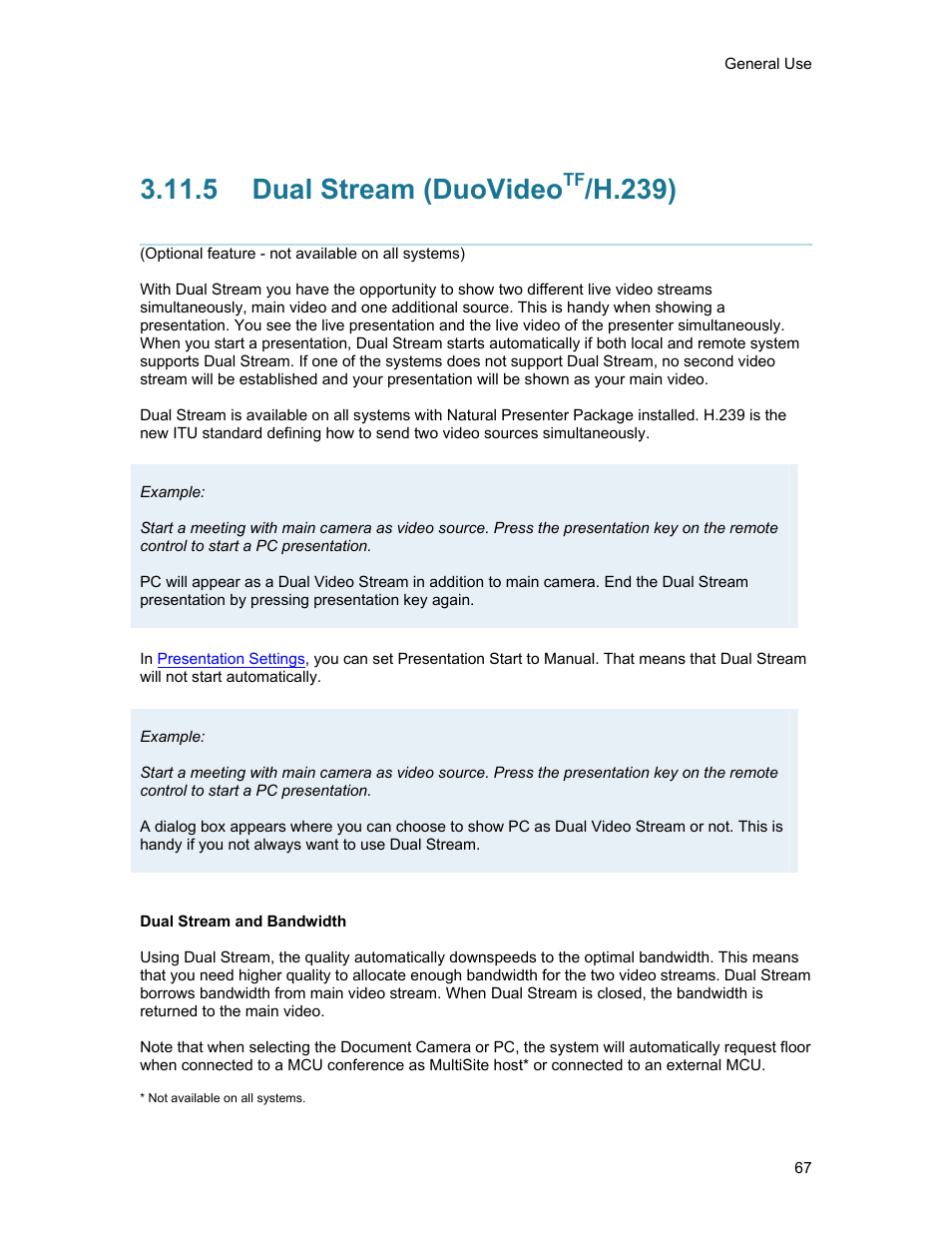 5 dual stream (duovideotf/h.239), Dual stream (duovideo, H.239) | 5 dual stream (duovideo | TANDBERG 1500MXP User Manual | Page 79 / 275