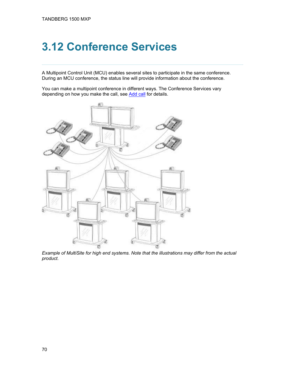 12 conference services | TANDBERG 1500MXP User Manual | Page 82 / 275