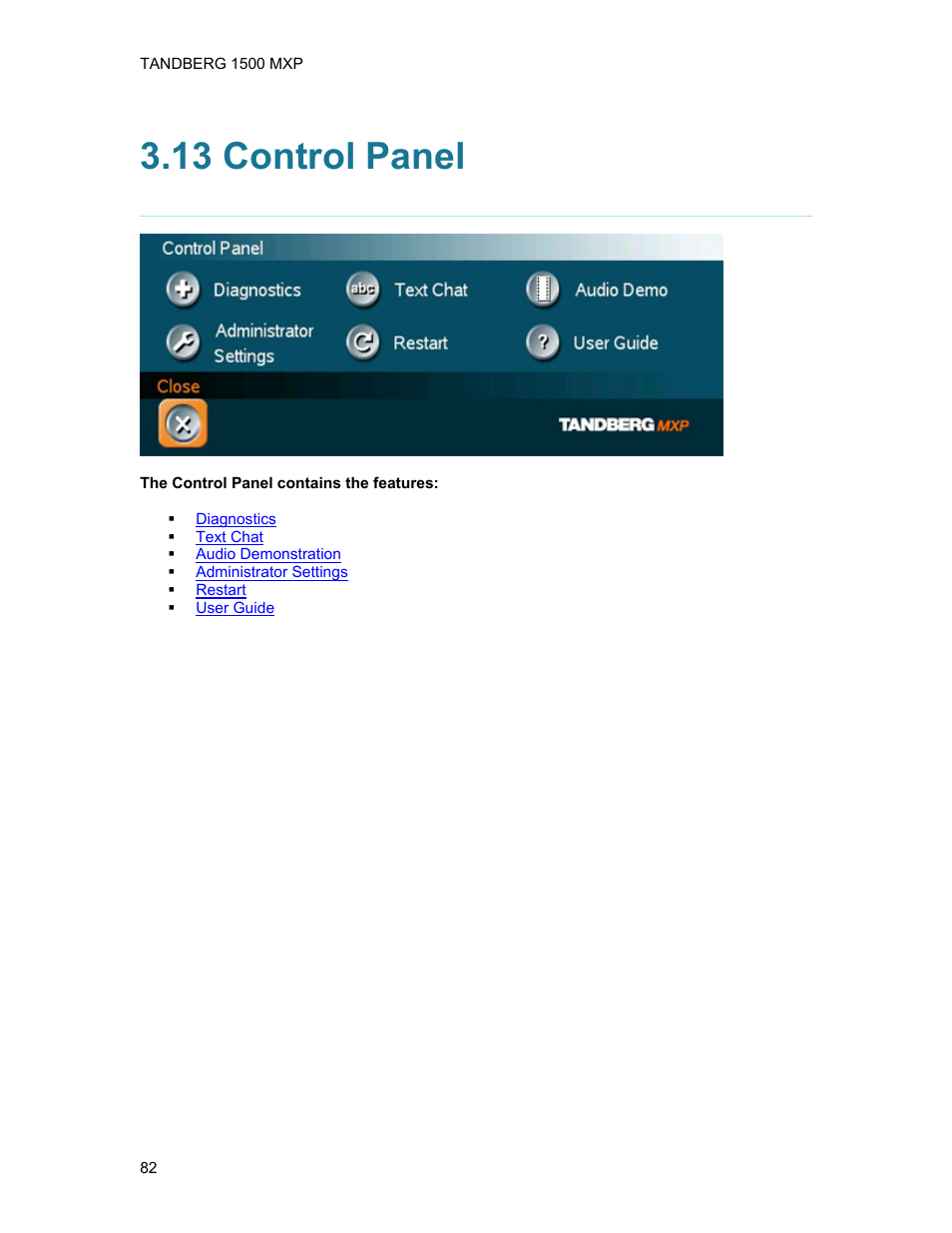 13 control panel | TANDBERG 1500MXP User Manual | Page 94 / 275