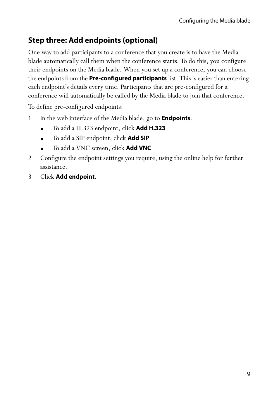 Step three: add endpoints (optional), 3 click add endpoint | TANDBERG Codian MCU MSE 8420 User Manual | Page 14 / 20