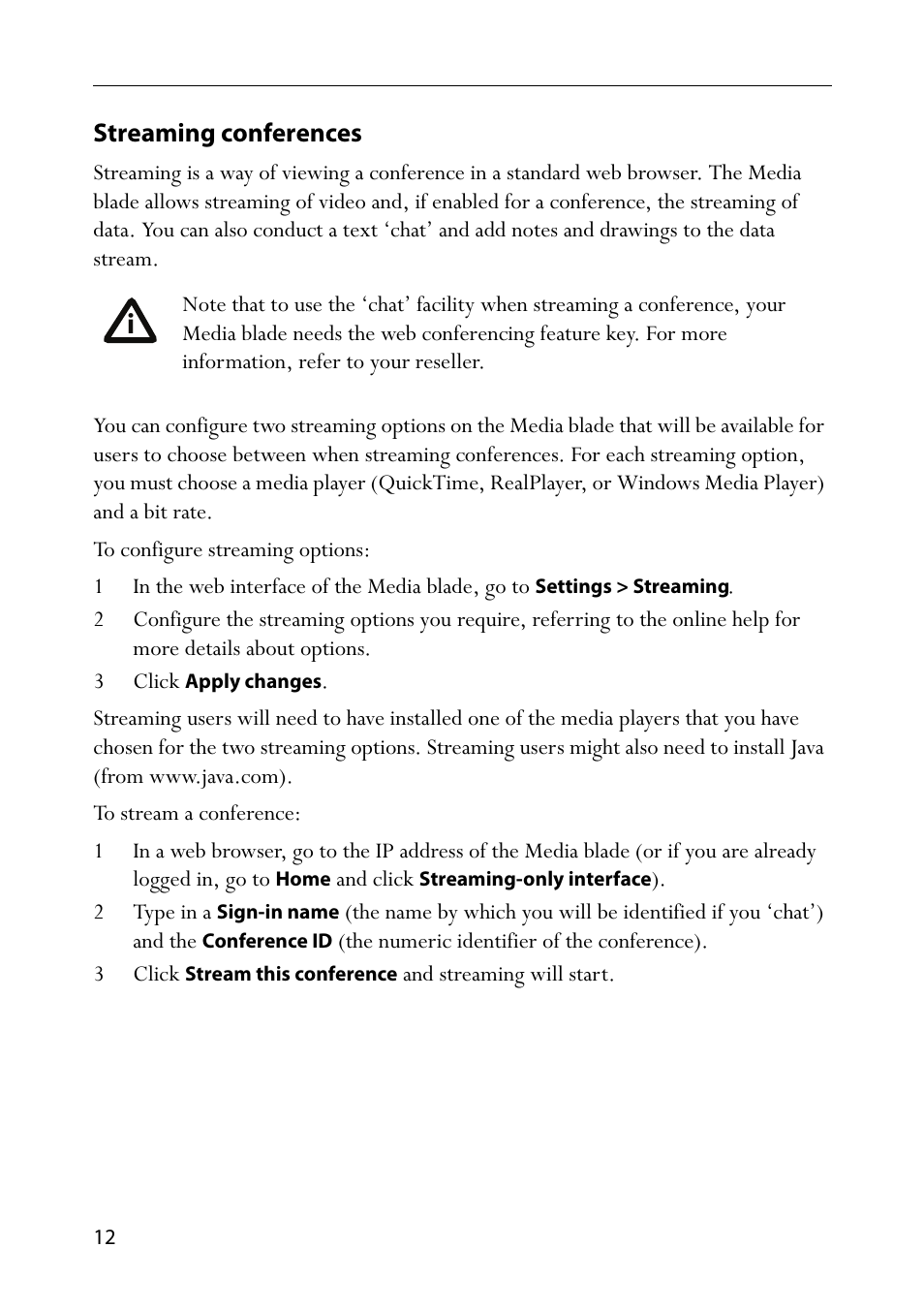 Streaming conferences, 3 click apply changes | TANDBERG Codian MCU MSE 8420 User Manual | Page 17 / 20