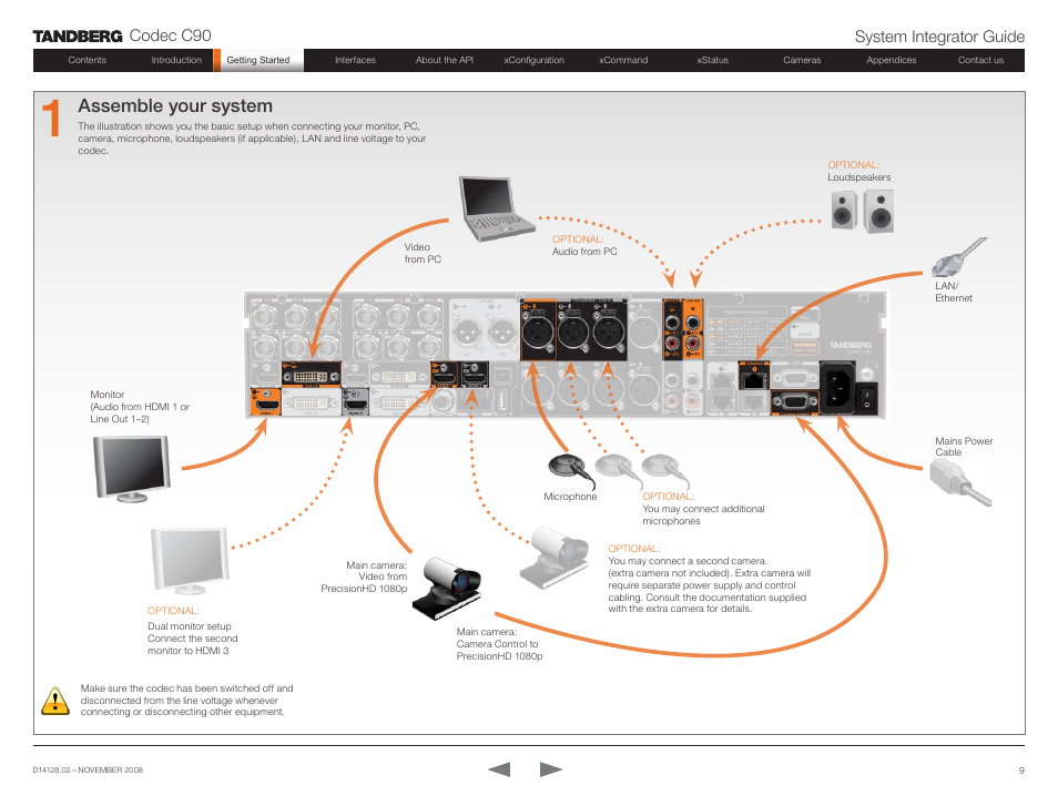 Assemble your system, Codec c90 system integrator guide | TANDBERG Codec C90 D14128.02 User Manual | Page 9 / 130