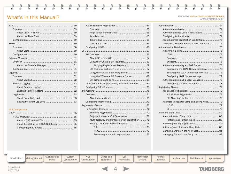 What’s in this manual | TANDBERG D14049.04 User Manual | Page 4 / 276