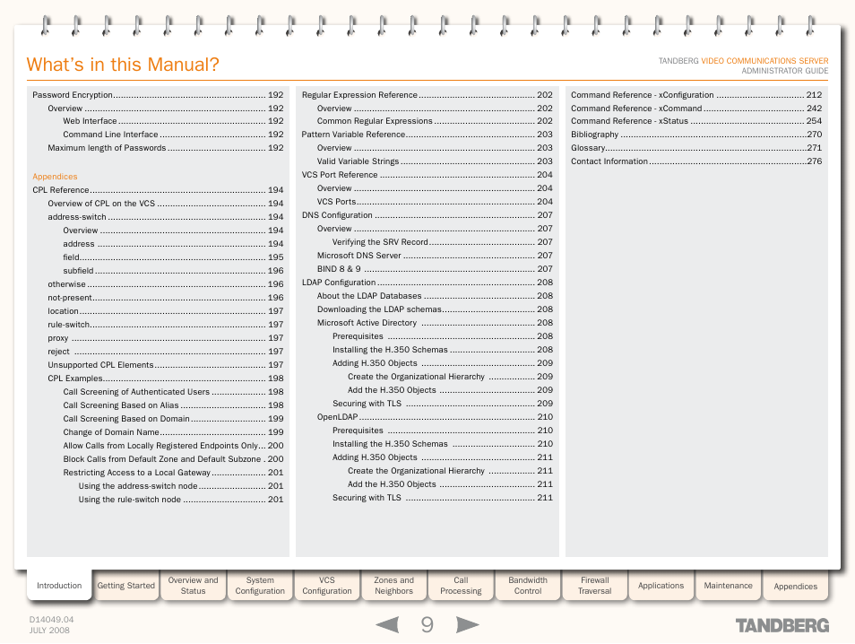 What’s in this manual | TANDBERG D14049.04 User Manual | Page 9 / 276