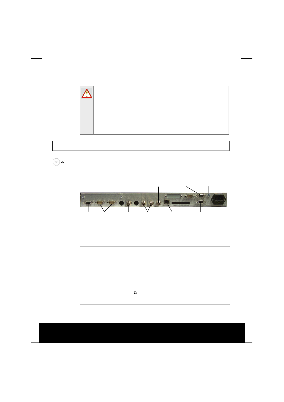 Connecting up the basic receiver, 4 connecting up the basic receiver, Figure 2.1: rear panel connectors | Table 2.1: types of connector | TANDBERG TT1282 User Manual | Page 8 / 18