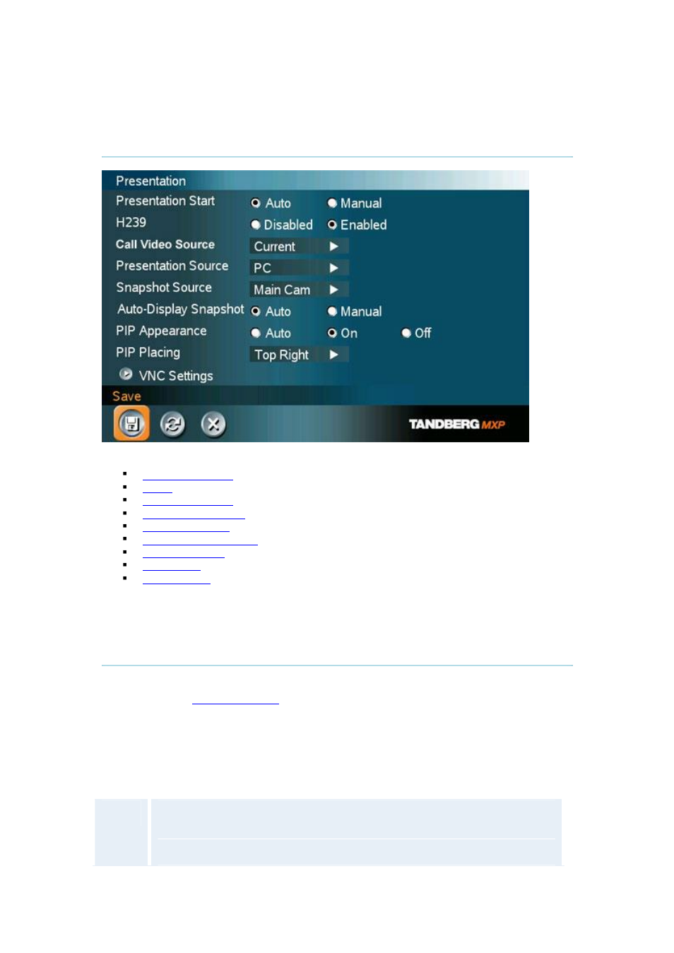 3 presentation settings, 1 presentation start | TANDBERG F1 D13642.01 User Manual | Page 75 / 152